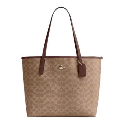【38节礼物】COACH/蔻驰女士city33老花通勤单肩大容量手提托特包