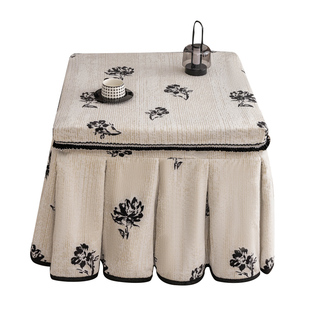 烤火桌子罩套高级感正方形取暖桌布冬天火炉布罩烤火被加厚麻将罩