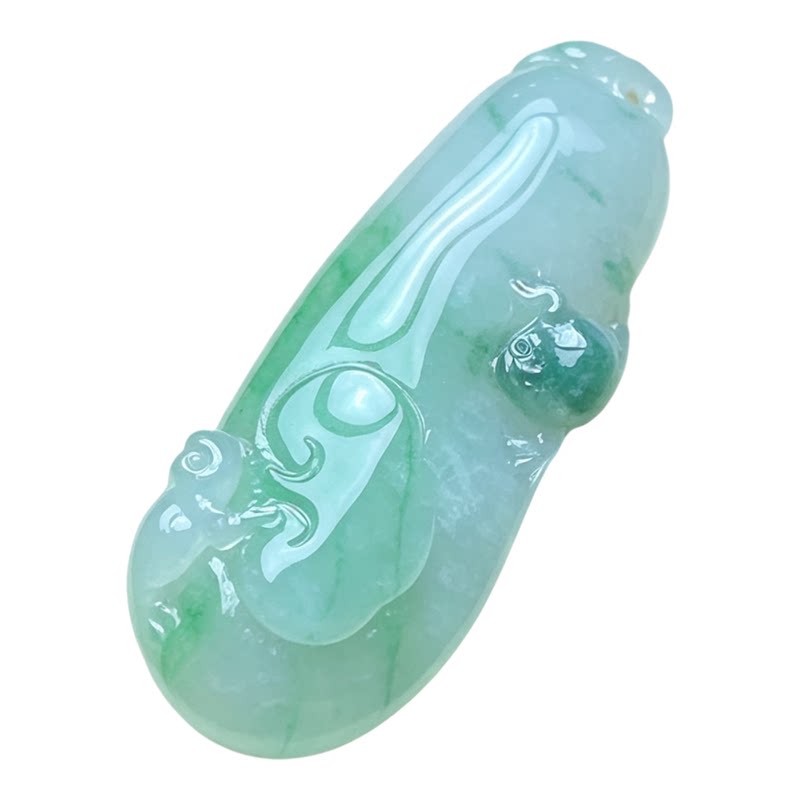 翠贵人冰糯种阳绿福瓜如意吊坠