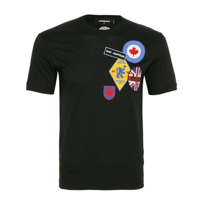 Dsquared2/D二次方 新款男士徽章勋章复古印花短袖T恤S71GD0488