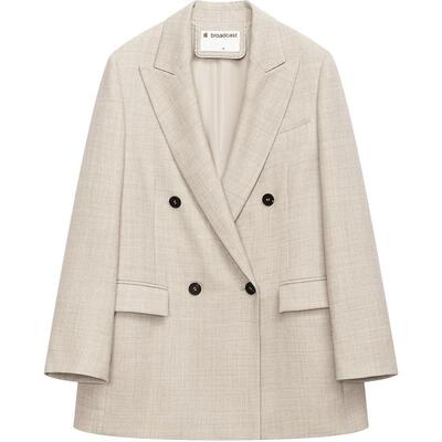 播100%羊毛西装外套女商场同款