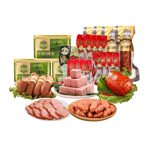 俄瓦斯号哈尔滨风味东北精制红肠熟即食午餐肉罐头肘子肉卷下酒菜