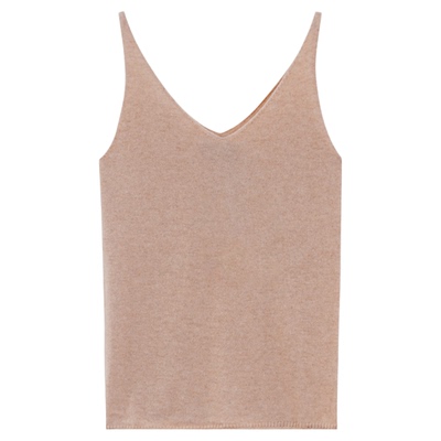 东黎简约V领无袖背心打底