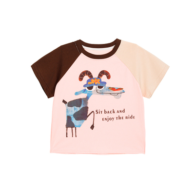 小O宝Okids童装女宝宝插肩袖T恤