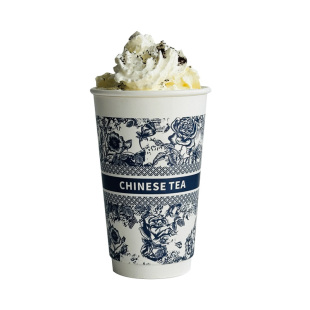 霸王茶姬同款一次性加厚奶茶纸杯中空杯咖啡杯双淋膜冷热杯子带盖