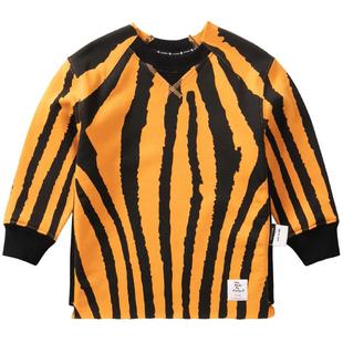 JUZI STORE童装春秋季直筒毛圈动物纹路长袖连衣裙女童1016523