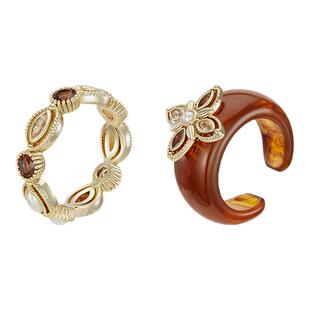 【万妮达同款】Riotlily/艾特里里麦田的守望者戒指玳瑁色开口戒