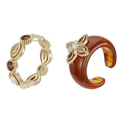 【万妮达同款】Riotlily/艾特里里麦田的守望者戒指玳瑁色开口戒