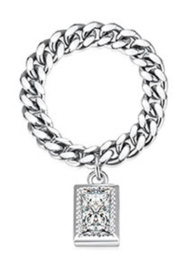 KITSH锆石吊坠软戒指小众ins