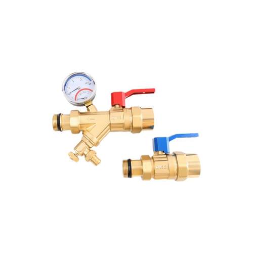 天一金牛 大流量地暖集分水器专用套阀 高端全铜进回水阀门25 32