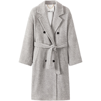 urlazh/有兰花呢气质长大衣