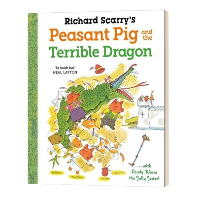 英文原版 Richard Scarry s Peasant Pig and the Terrible Dragon 理查德 斯凯瑞 猪与龙的故事 英文版 进口英语原版书籍儿童图书