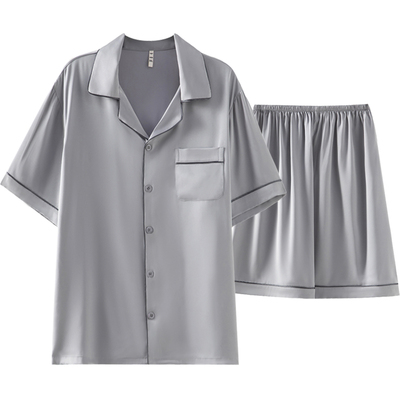 男士睡衣春秋季薄款冰丝短袖长裤夏季可外穿高级感大码家居服套装