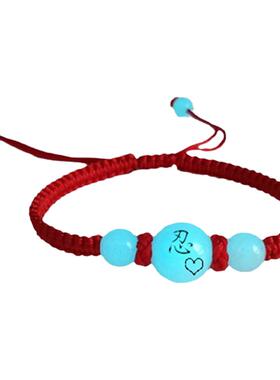 情侣手链夜光女红绳刻字