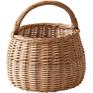 手工柳编藤编野餐篮手提编织购物篮家用水果篮子竹篮收纳筐小篮子