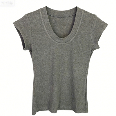 美式欧货2026春夏季新款字母印花简约百搭t恤圆领短袖棉质上衣女