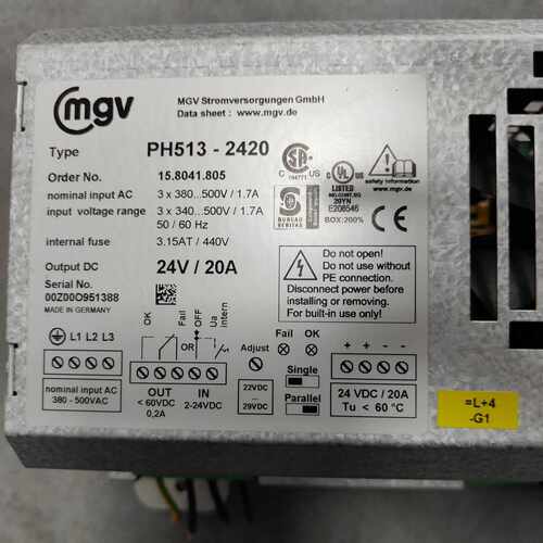 询MGV电源 德国MGV PH513-2420电源 输入380