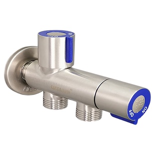 卫生间一进二出角阀马桶三角阀带冲洗喷枪双开关双出水三通分水阀