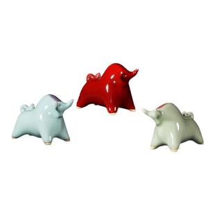 钧瓷柿业牛摆件手工艺品国风茶宠桌面玄关家居装饰品窑变创意礼物