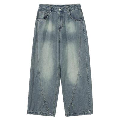 复古做旧慵懒风百搭牛仔裤子四季