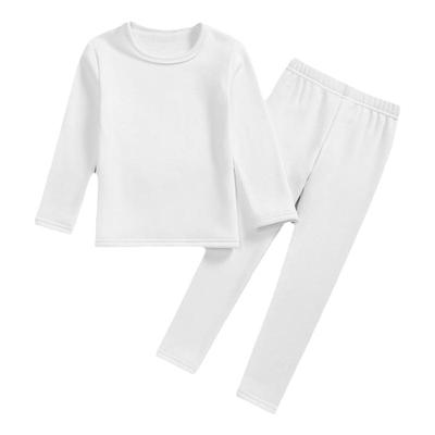 男童纯棉保暖衣白色儿童加绒