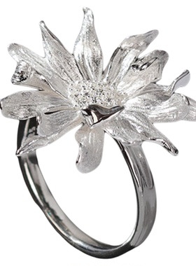 椿屿阳光舞者纯银弗朗花开口戒指