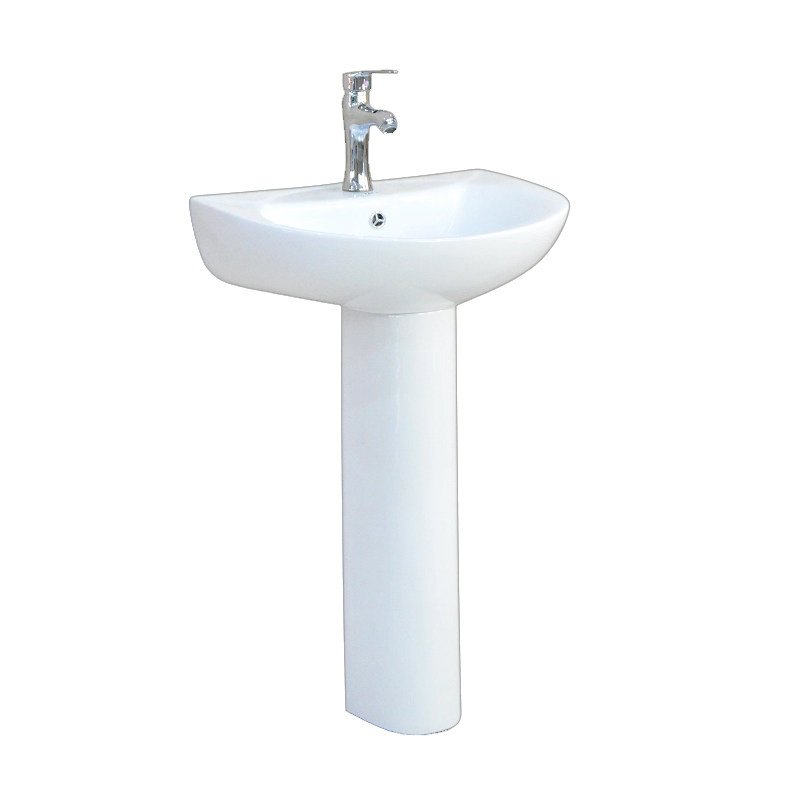 好亿家卫浴陶瓷立柱盆洗手盆阳台洗脸盆卫生间落地洗手池