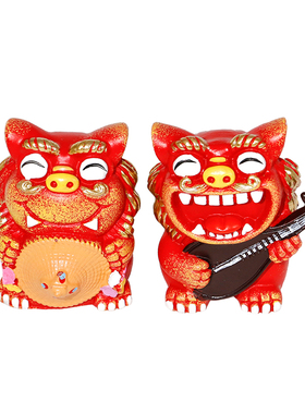 狮三百琵琶斗笠新中式动物玄关