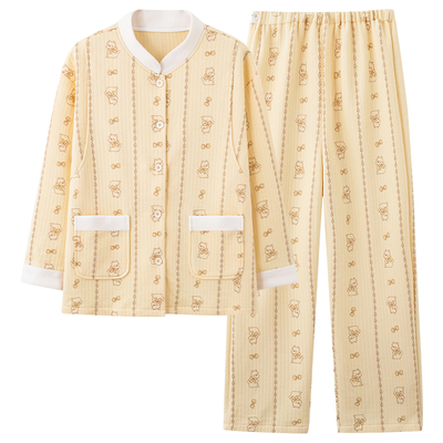浪莎空气棉睡衣女加厚保暖冬套装
