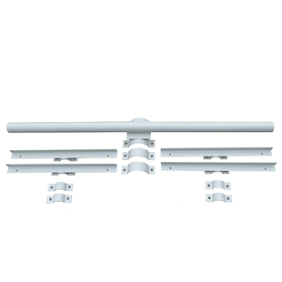 定制双太阳能板光伏风力发电机电池横臂抱箍抱杆安装固定支架