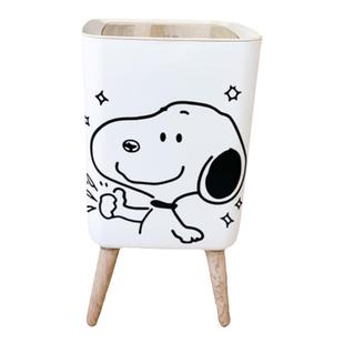 ins日式简约方形落地弹盖高脚垃圾桶卧室可爱小狗按压收纳桶落纸