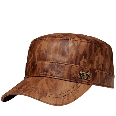 辛巴伯男士羊皮平顶帽