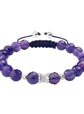 紫水晶手串女宝石925银原创设计