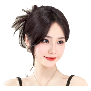 半扎鸡窝头抓夹蓬松丸子头发圈甜酷仿真发鸡毛头高马尾假发女发包