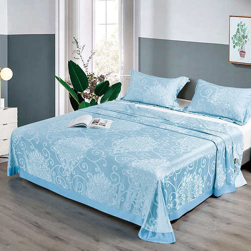 高端冰丝竹纤维凉席三件套床单软席子可水洗夏季床笠款亚麻纯天然