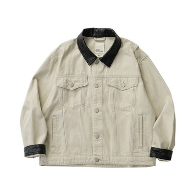 LIVINGTOWN 日系12oz全棉酵素石磨轻炒盐洗长袖夹克休闲百搭外套