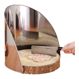 砧板围不锈钢挡板围防溅厨房案板圆围栏菜板肉夹馍菜墩松木铁围板