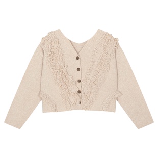 LOWRYS FARM针织衫女2026春季新款设计感两穿流苏开衫631327