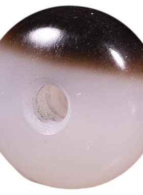 8mm新疆和田玉籽料青花隔片顶珠平安扣手串配珠手链配饰黑白单珠