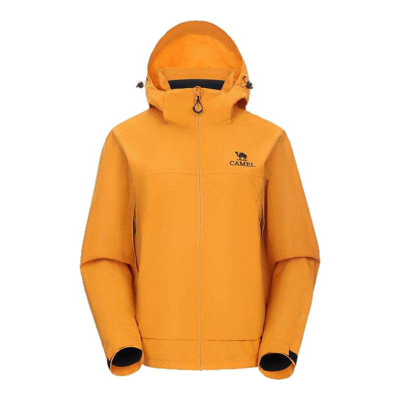 骆驼女装向日葵冲锋衣短款小个子外套三合一抓绒内胆防水防风夹克