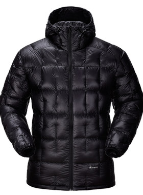 君羽1000蓬松度白鹅绒连帽羽绒服