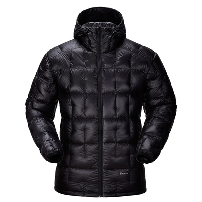 君羽1000蓬松度白鹅绒连帽羽绒服