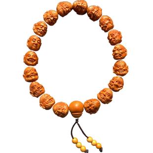 龙纹桃核18罗汉橄榄核手串男款盘玩精雕十八罗汉核雕文玩桃胡雕刻