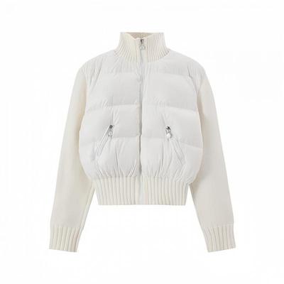 超好看短款针织拼接立领羽绒棉袄