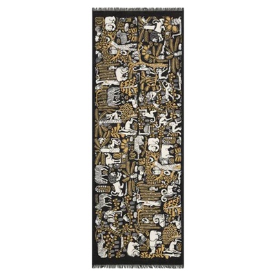 INOUI EDITIONS 官方正品全羊毛动物印花长围巾轻薄披肩法式丝巾