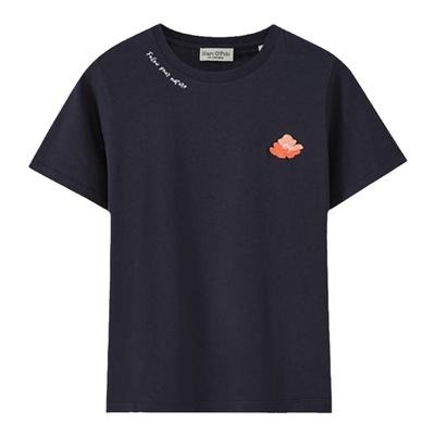 Marc O'Polo/MOP【品牌经典系列】环保棉刺绣花纹圆领女士短袖T恤