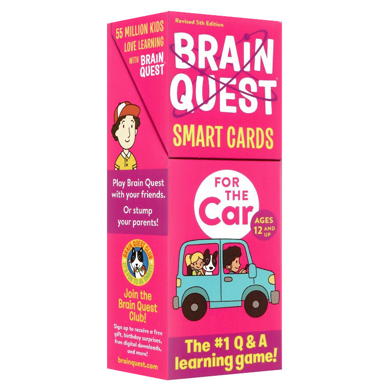 大脑任务智力开发卡片书之汽车 英文原版 Brain Quest for the Car Smart Cards Revised 5th Edition 智力问答卡片 进口英语书籍