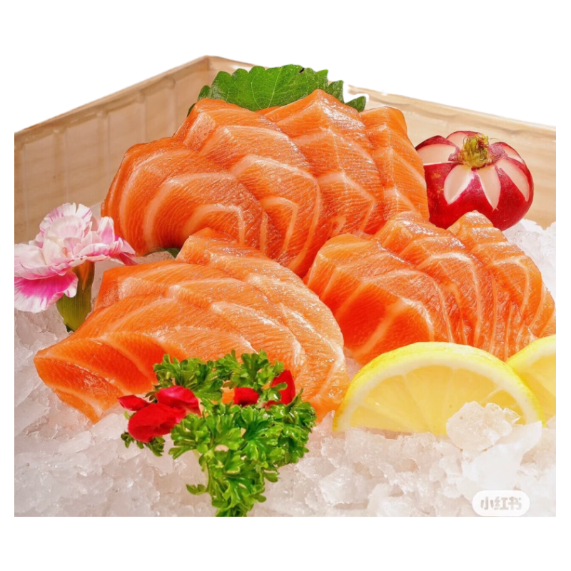 海渔链国产三文鱼刺身级新鲜切片/切条寿司料理200g/盒中段