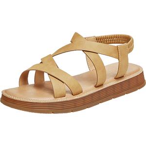 Tata他她复古通勤厚底凉鞋女休闲绑带罗马凉鞋2024夏新款DWFH1BL4