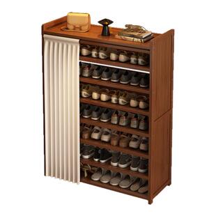 家用门口鞋架小型楠木收纳置物架省空间神器宿舍出租屋用简易鞋柜